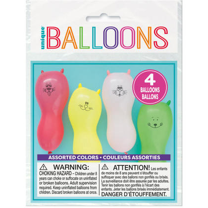Animal Balloons Assorted Color 4Pcs