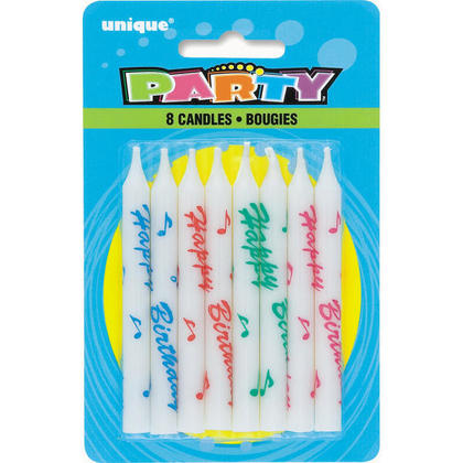 Candles "Happy Birthday" Assorted Color 8Pcs