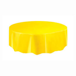 Other Brands LVU 50023 Tableware Sunflower Yellow Solid Round Plastic Table Cover 84