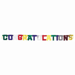 Other Brands LVU 9031 Banners Deluxe Congratulations Jointed Banner for Home Party Decoration 4ft