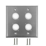 WP XLR4 SS Audio Video Wall Plates Double Gang 4 Port XLR Stainless Steel Wall Plate