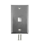 WP 1P SS Audio Video Wall Plates 1 Port Keystone Stainless Steel Wall Plate