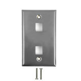 WP 2P SS Audio Video Wall Plates 2 Port Keystone Stainless Steel Wall Plate