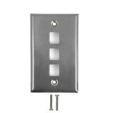 WP 3P SS Audio Video Wall Plates 3 Port Keystone Stainless Steel Wall Plate