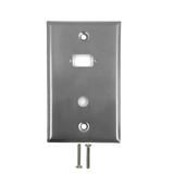 WP VGAS SS Audio Video Wall Plates 1 Port DB9 Size Cutout 3 8 Inch Hole Stainless Steel Wall Plate