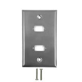 WP VGA2 SS Audio Video Wall Plates 2 Port DB9 Size Cutout Stainless Steel Wall Plate