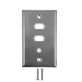 WP VGA2S SS Audio Video Wall Plates 2 Port DB9 Size Cutout 3 8 Inch Hole Stainless Steel Wall Plate