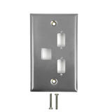 WP 106 SS Audio Video Wall Plates Wall plate Single Gang 2x DB9 1x Keystone Stainless Steel