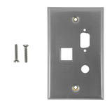 WP 105 SS Audio Video Wall Plates Wall plate Single Gang 1x DB9 1x 3 8 inch 1x Keystone Stainless Steel