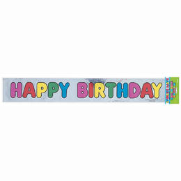 Other Brands LVU 9014 Banners Foil Happy Birthday Banner for Home Party Decoration 12ft