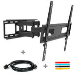 PrimeCables Cab ZLA09 446 All3 TV Wall Mounts Stands 3 in 1 Elegant Slim Full motion Wall Mount For 26 55 with 6ft HDMI Cable