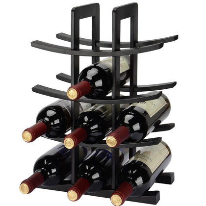 Range-bouteilles à vin 12 bouteilles Dark Espresso Bamboo - SortWise®
