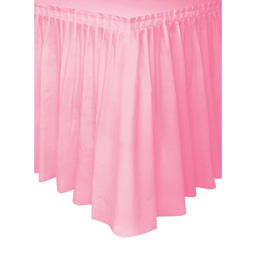 Other Brands LVU 50402 Table Covers Skirts Lovely Pink Solid Plastic Table Skirt 29 x14ft