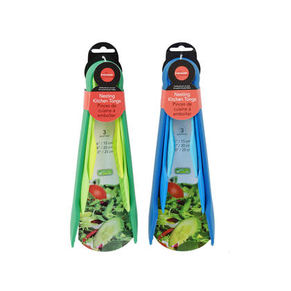 Nesting Kitchen Tong 25/20/15cm 3Pcs/Pack, 1 Randomized Color Per Pack Between 2 Colors