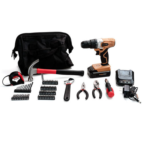 70PC 20V Lithium Ion Compact Cordless Drill Tool Kits for Home Project