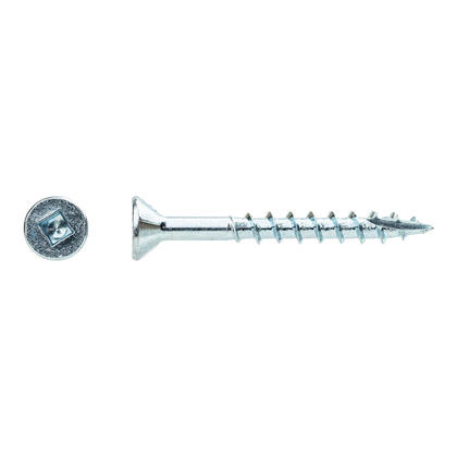 Flat Head Screws #8 Body, #2 Square, Type 17, With 4 Nibs, 1 1/2 Inch Zinc 1000 Screws Per Box