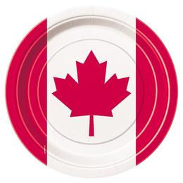 Other Brands LVU 41244 Canada Day Party Supplies Maple Leaf Canada Day Dessert Plates 7 8Pcs