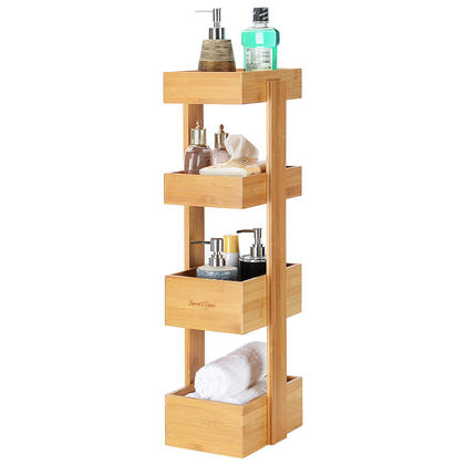 Bathroom Shelf 4-Tier Multifunctional Storage Rack Tower Free Organizer Shelving Unit - SortWise®