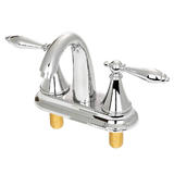 LIVINGbasics LVB FC 3H14B CR Bath Fixtures Double Handle Central Bathroom Sink Faucet with Hot and Cold Water Light Chrome LI