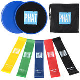 PHAT PT EX 14 Fitness Gears PHAT Premium 2 Core Sliders Gliding Disk 5 Exercise Resistance Loop Bands