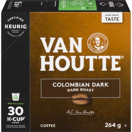 Van Houtte® Colombian Coffee Dark Roast K-Cup Coffee Pod 264g 30Pods/Pack