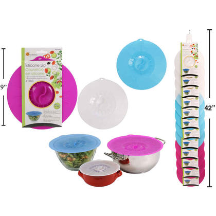 Luciano 8" Dia. Silicone Lid,3 col, 1 Randomized Color Per Pack