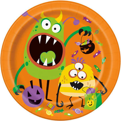 Halloween Trick Or Treat Plates for Home Party Decor, 9"  8Pcs/Pack