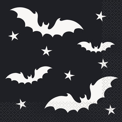 Happy Halloween Black Bats Paper Luncheon Napkins for Home Party Decor, 20Pcs/Pack