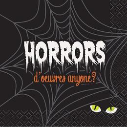 LVU 14071 Halloween Party Supplies Horrors D Oeuvres Cocktail Napkins 16Pcs Pack