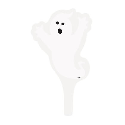 3.5" Plastic Ghost Halloween Decoration Cupcake Toppers, 12 Pieces