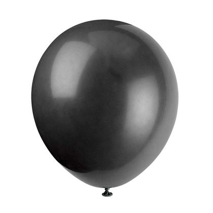 9" Latex Jet Black Balloons for Party Decoration, 20 Pieces
