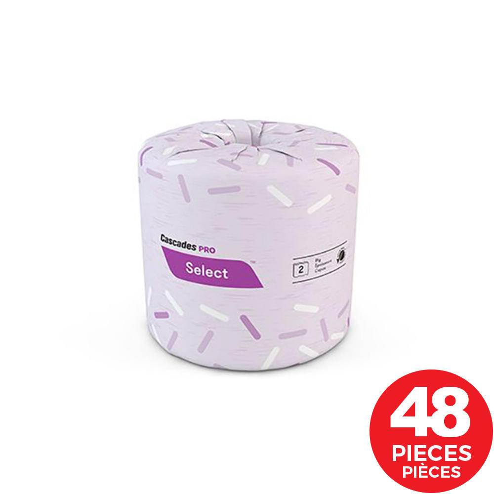 Cascades PRO Standard Toilet Paper, 2 Ply, 48 Rolls, 500 Sheets