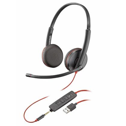 Plantronics Blackwire C3225 Headset, Black, USB Type A