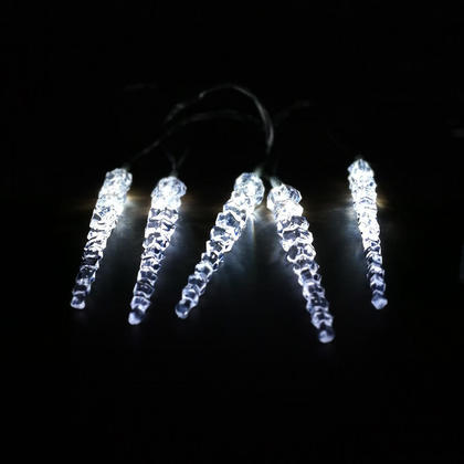 Décoration Noël Lumières Glaçon DEL Couleur Blanche 5 Lumières DEL 5"