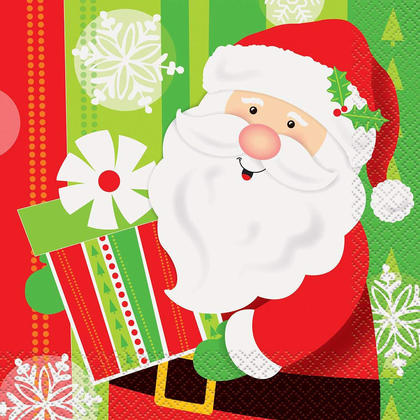 Happy Santa Christmas Party Paper Luncheon Napkins for Home Party Decor, 16ct