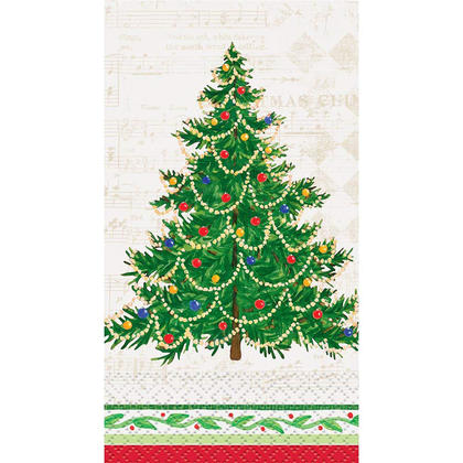 Classic Christmas Tree Paper Guest Napkins for Home Party Decor, 16ct