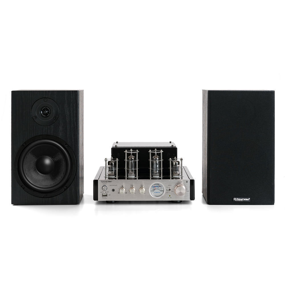 Stereo Hybrid Speaker Amplifier 25W + HiFi Bookshelf Speaker Combo