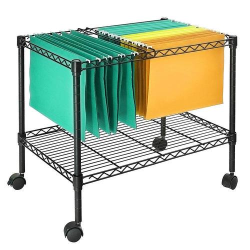 Mobile File Cart for Letter Size and Legal Size Folder, Sturdy Metal