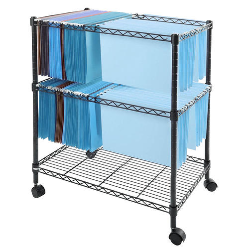 2Tier Mobile File Cart for Letter Size and Legal Size Folder, Sturdy