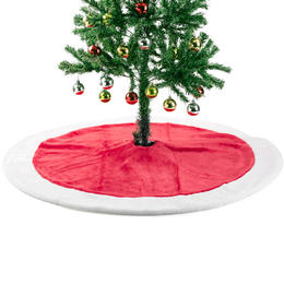Other Brands LVC 41817 Christmas New Year Party Supplies Christmas Red Plush Tree Skirt Deluxe Traditional Theme Festive Holi