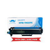 bc27e Moustache TN227C WithChip HL L3210CW Brother TN227 Compatible Cyan Toner Cartridge High Yield Version of TN223 WithChip