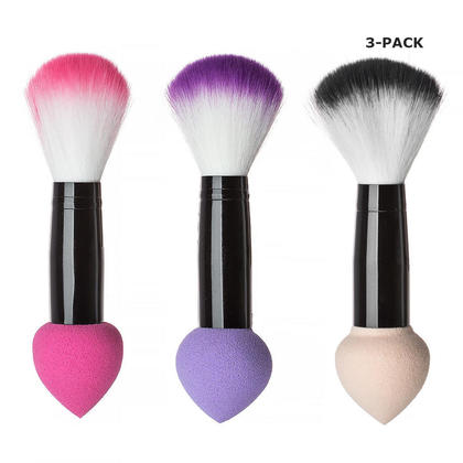 Foundation Blender Brush with Blender Sponge Make Up Powder Brush, 3 Set - LIVINGbasics®
