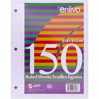 APP® Loose-Leaf Paper, Letter Size, 7 mm Ruled, 3-Hole Punched, White
