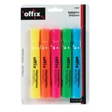 Affix 127 343673 Highlighters Offix Highlighter Set Chisel point Assorted Colours 5 Pack