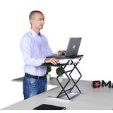 Cab OS5 B Monitor Desk Mounts Uncaged Ergonomics Laptop Standing Desk Converter Extra Tall w Mousepad BLACK