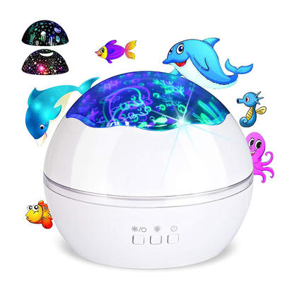 Colorful Undersea World/Star Night Light Projector with Multicolor 360° Rotation