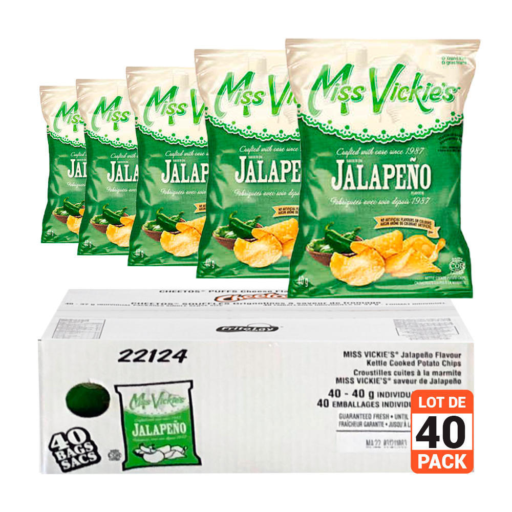Miss Vickie's Potato Chips Jalapeno Flavor 40 bags*40g 1Case