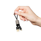 PrimeCables Cab PC 07963 USB 2 0 Nylon Braided USB A to Micro USB Charge Sync Key Pendant Cable Black 0 82ft PrimeCables
