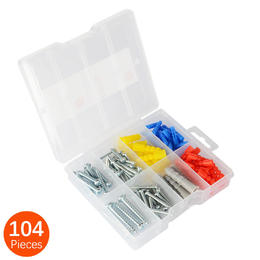 Cab ZS104 1 Screws Assorted Sizes Self Drilling Drywall Anchors Screws Assortment Set Kit 104Pcs