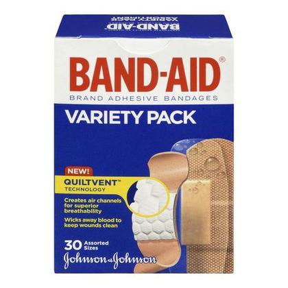 Band-Aid Brand Bandages adhésifs Comfort-flex, Pack de variétés 30 bandages assortis